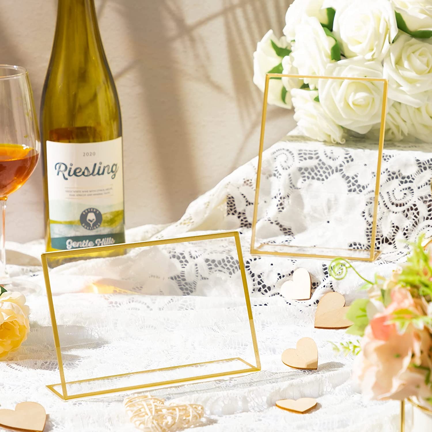 Gold Frame Acrylic Sign Holder - Table Number Gold recension och pris