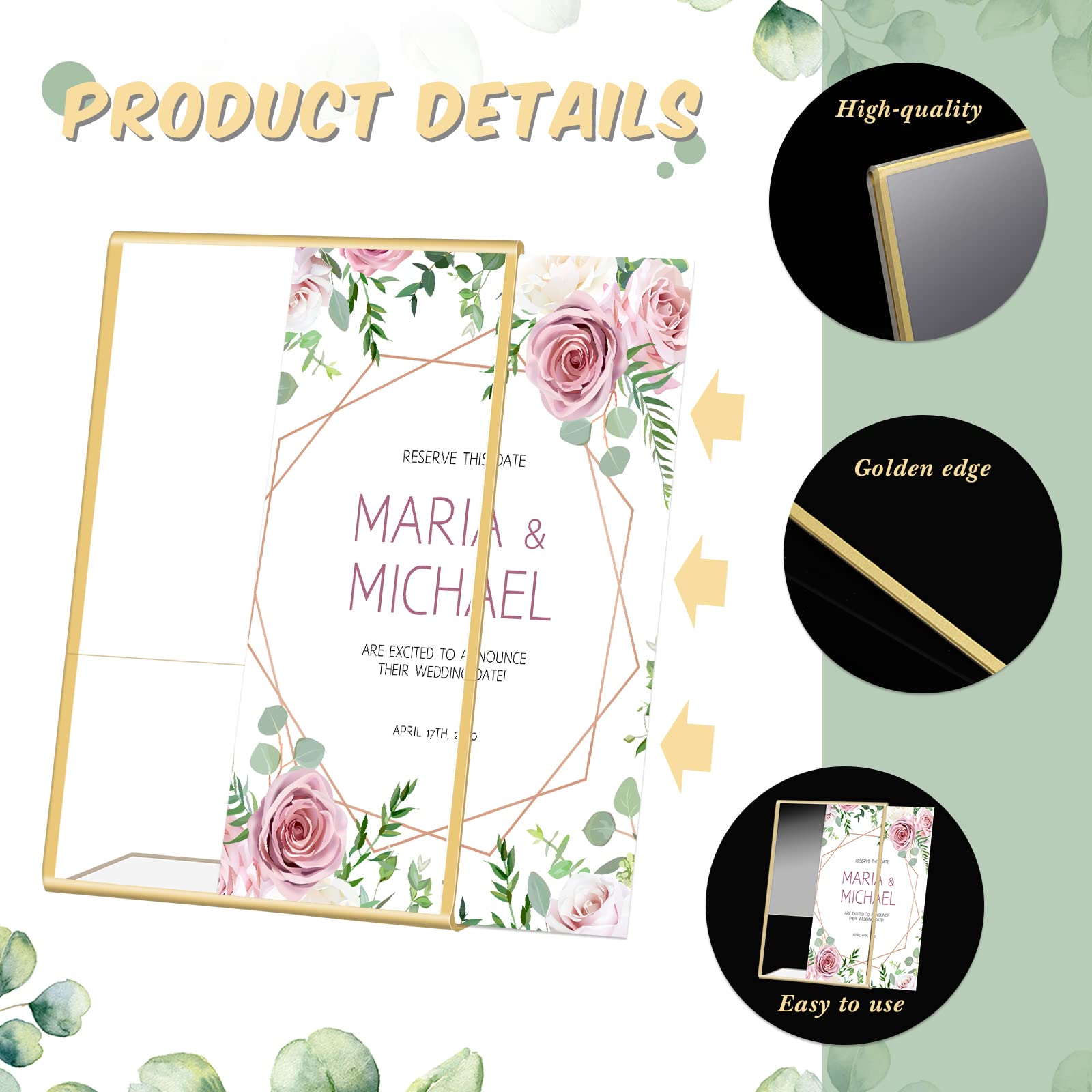Gold Frame Acrylic Sign Holder - Table Number Gold recension och pris
