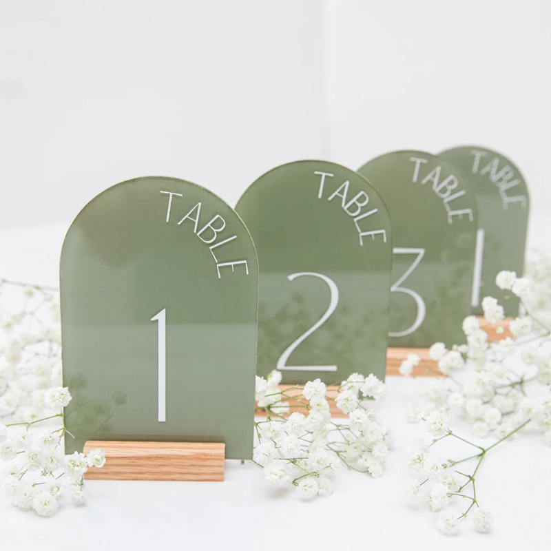 Personalized Painted Back Acry - Table Number Gold recension och pris