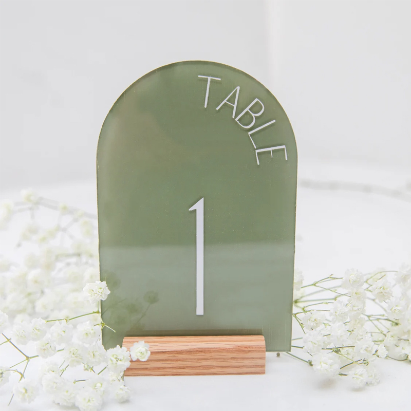 Personalized Painted Back Acry - Table Number Gold recension och pris