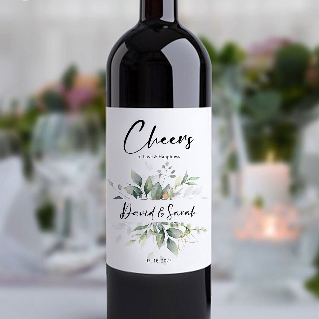 Custom Wedding Wine Labels Sti - Table Number Gold recension och pris