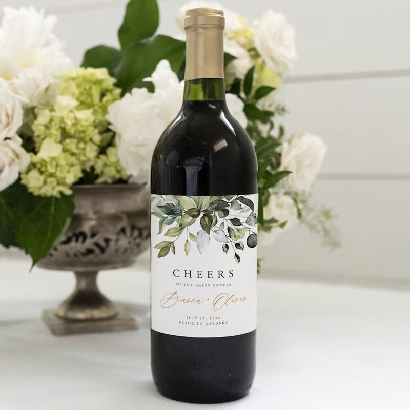 Custom Wedding Wine Labels Sti - Table Number Gold recension och pris
