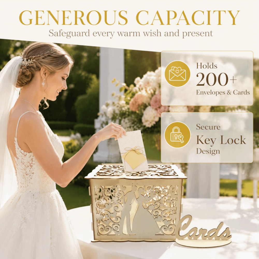 22.5x15x15cm Wooden Wedding Ca - Wedding Card Box recension och pris