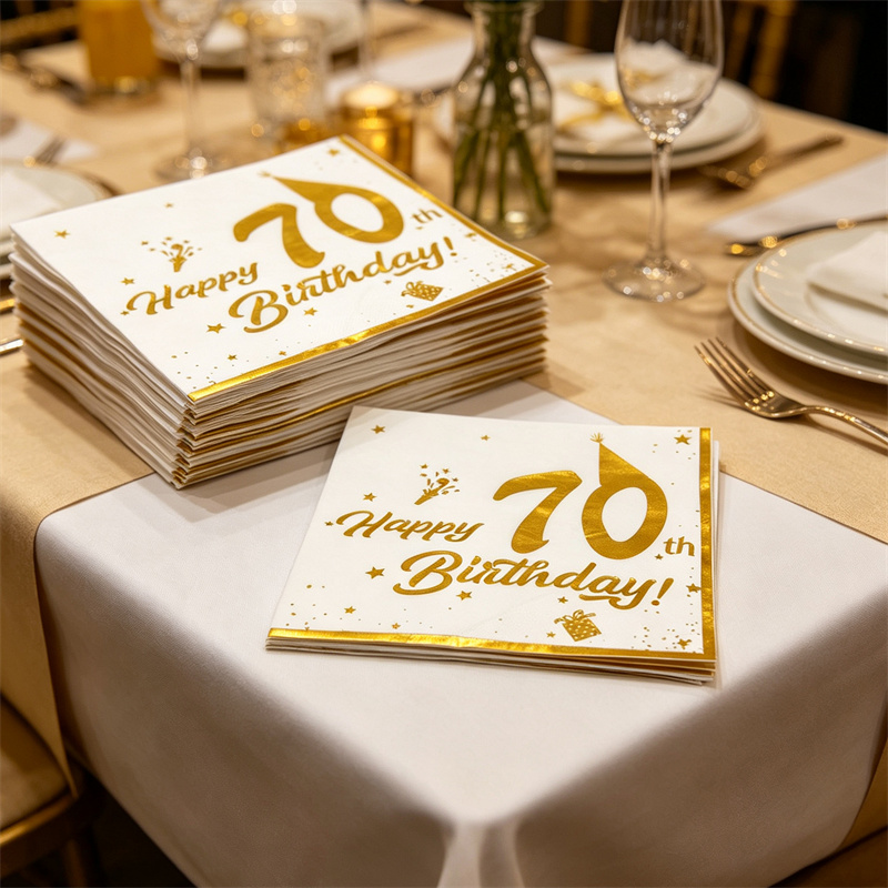 10Pcs Gold Happy 70th Birthday - Table Number Gold recension och pris