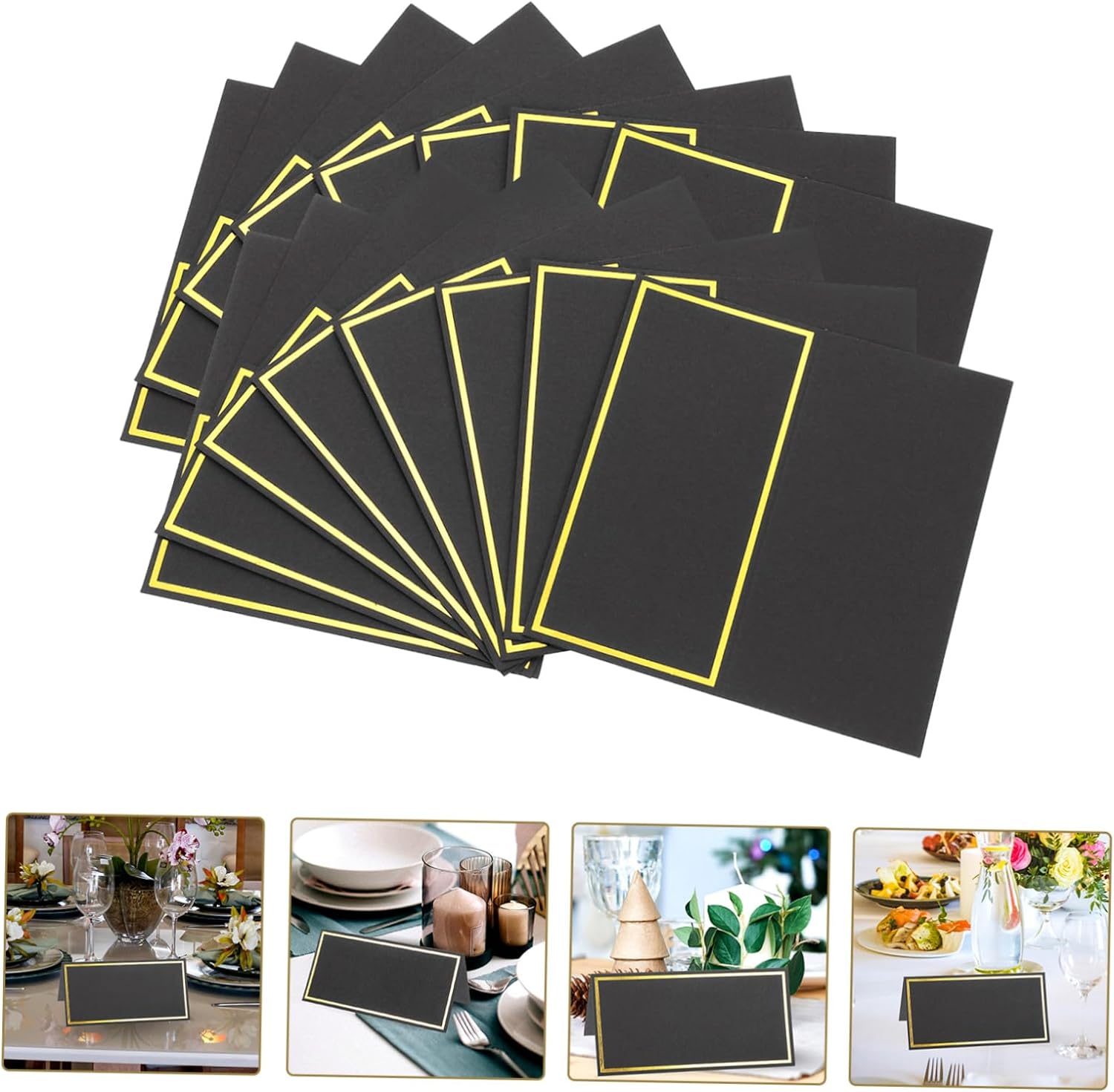 10/20/50pcs Black Gold Name Pl - Table Number Gold recension och pris